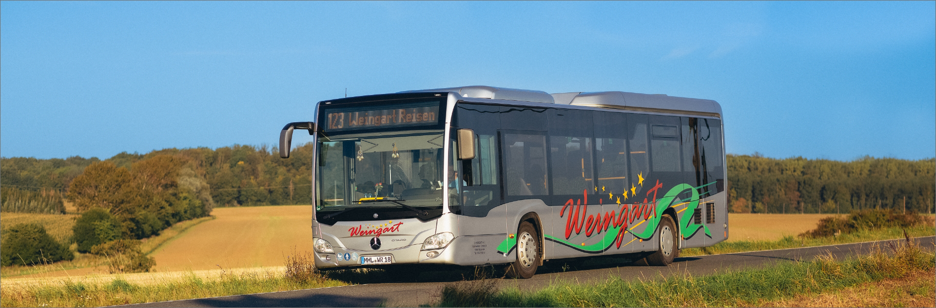 Weingartbus auf einer Straße